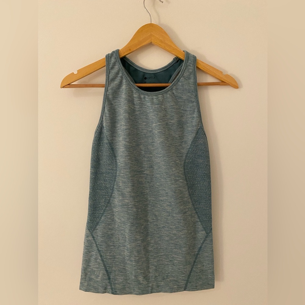 Zella seamless, high neck racerback workout top